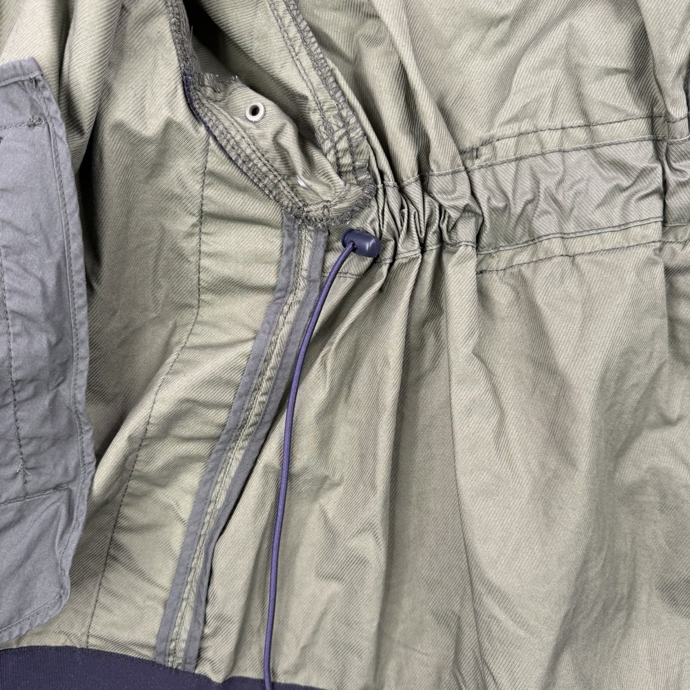 J Crew Jacket Womens Medium Green Softshell Hooded Rain Full Zip Cinched Swing‎ - Picture 6 of 11